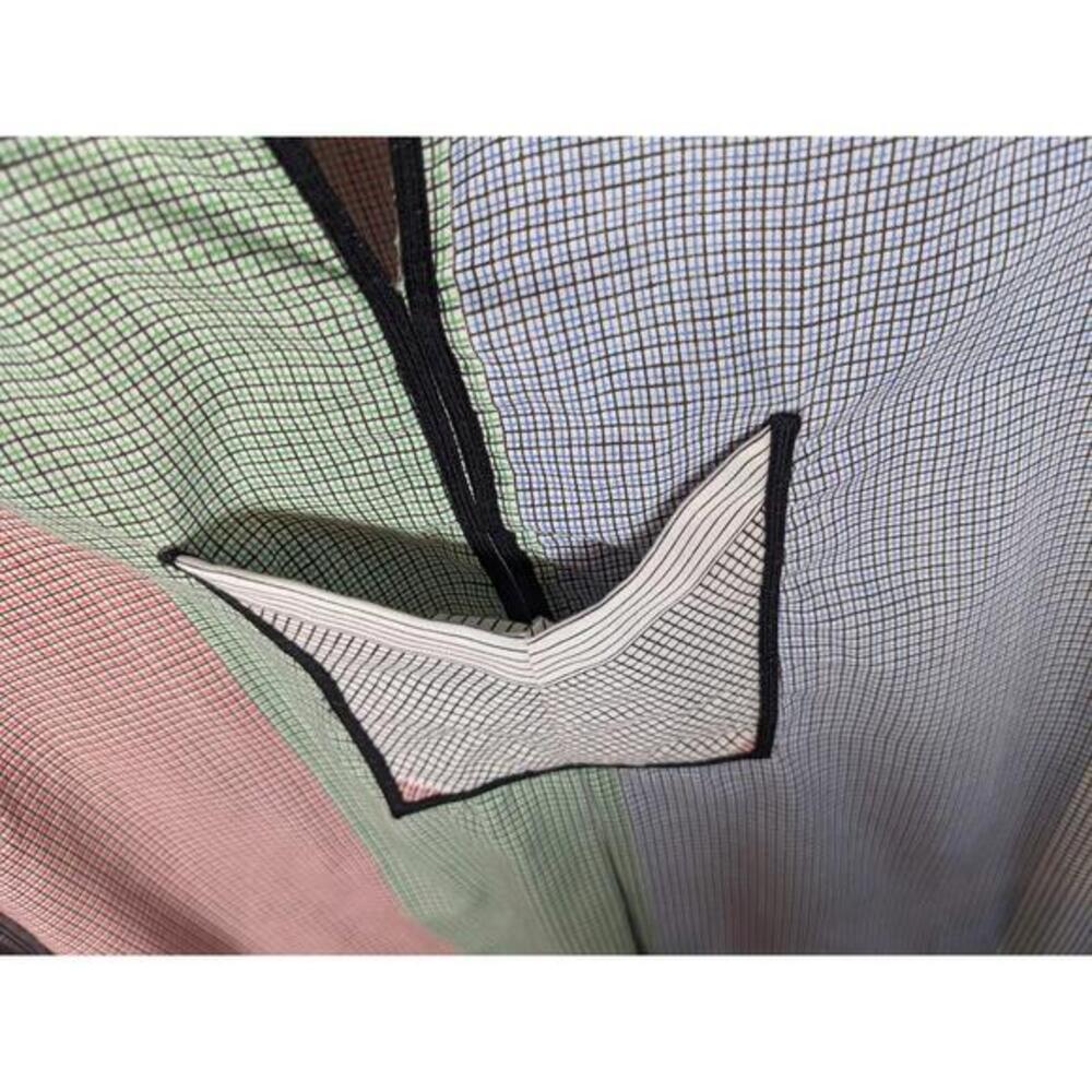 Bugaboo 70s cotton flare sleeve blouse geometric multicolor front pocket pull on - Picture 4 of 9